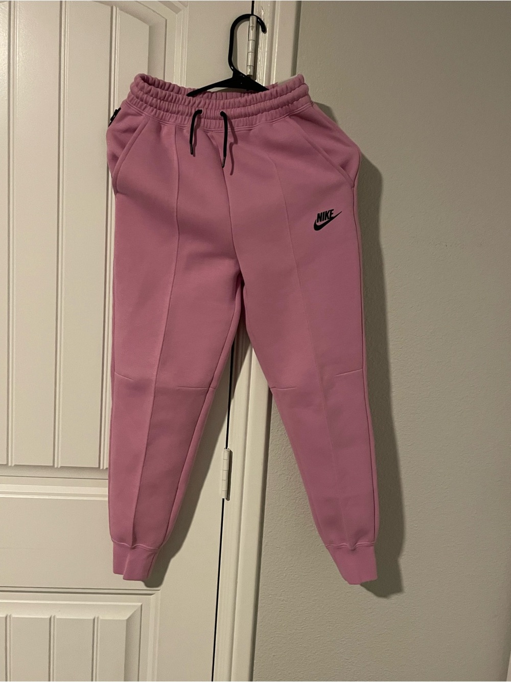 Nike Girls Pink Jogger Sweatpants with Black Logo